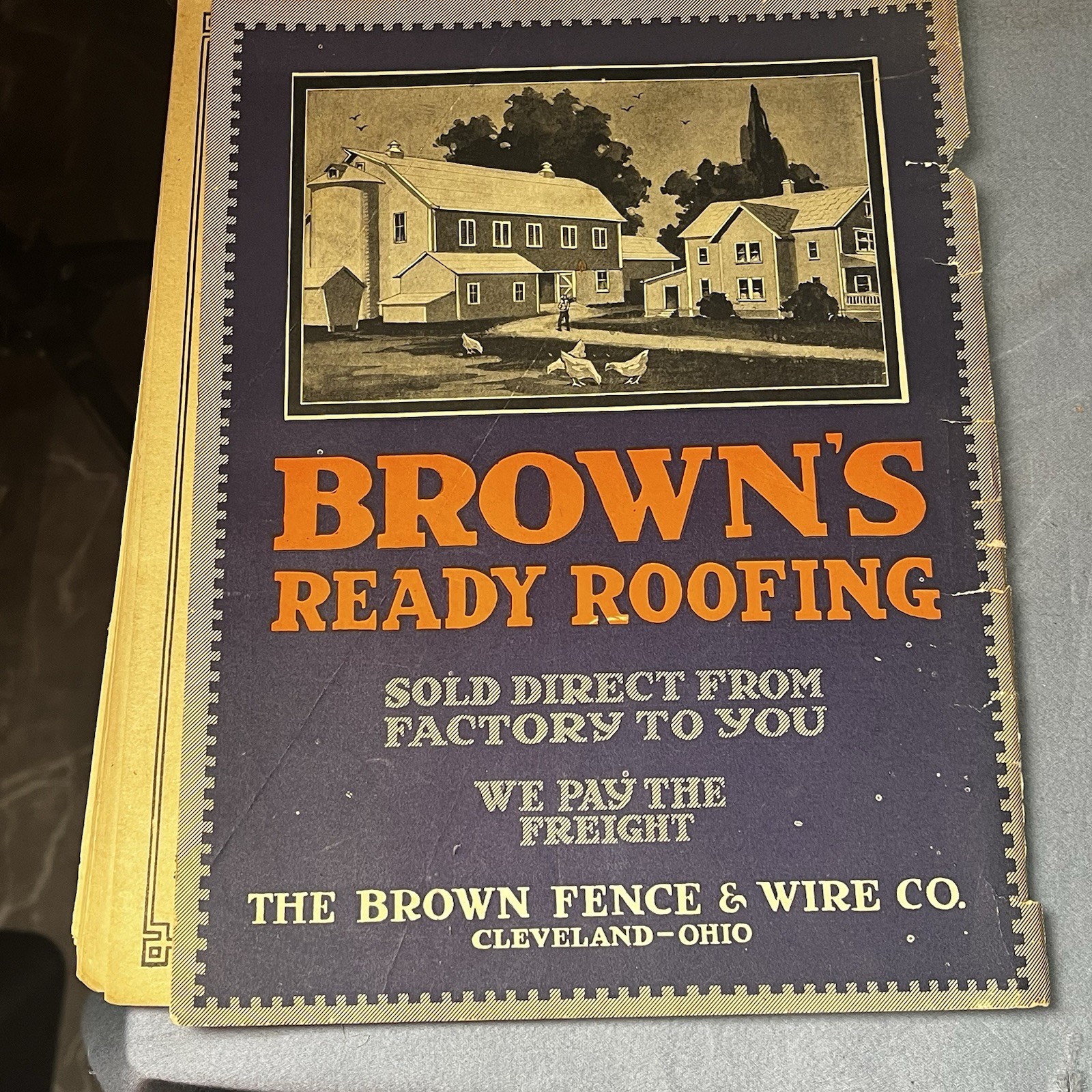 Vintage Sales Catalog Brown Fence Gate Barbes Wire