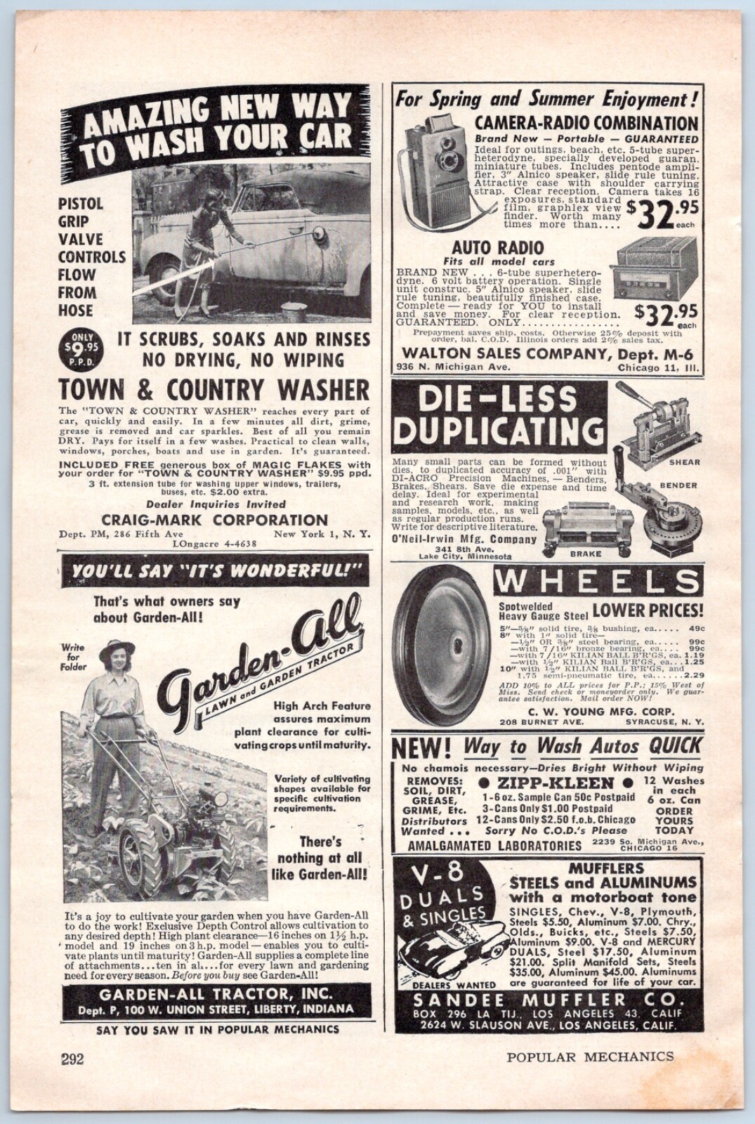 1948 Garden All Tractor Vintage Ad Lawn Farming Gardening Agriculture Garden