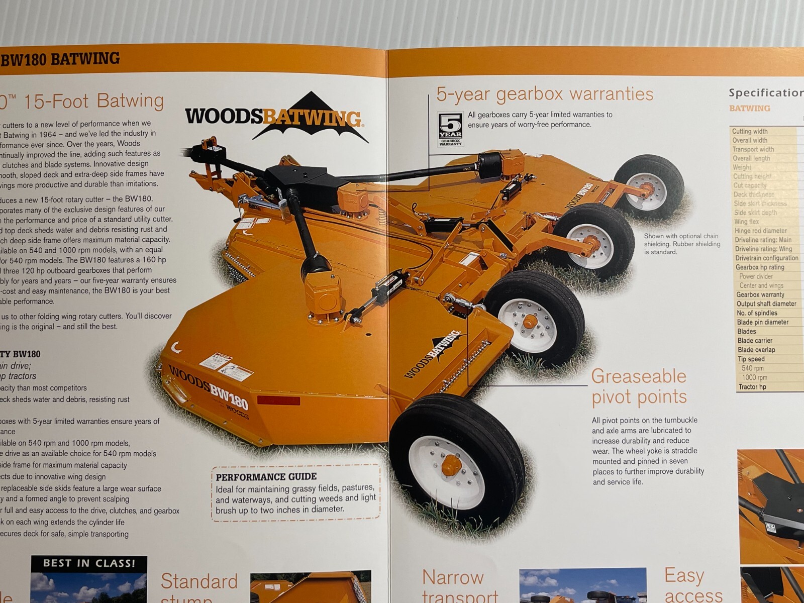 Woods Batwing BW180 Mower Sales Brochure *Showroom Sales Book* (2010s)