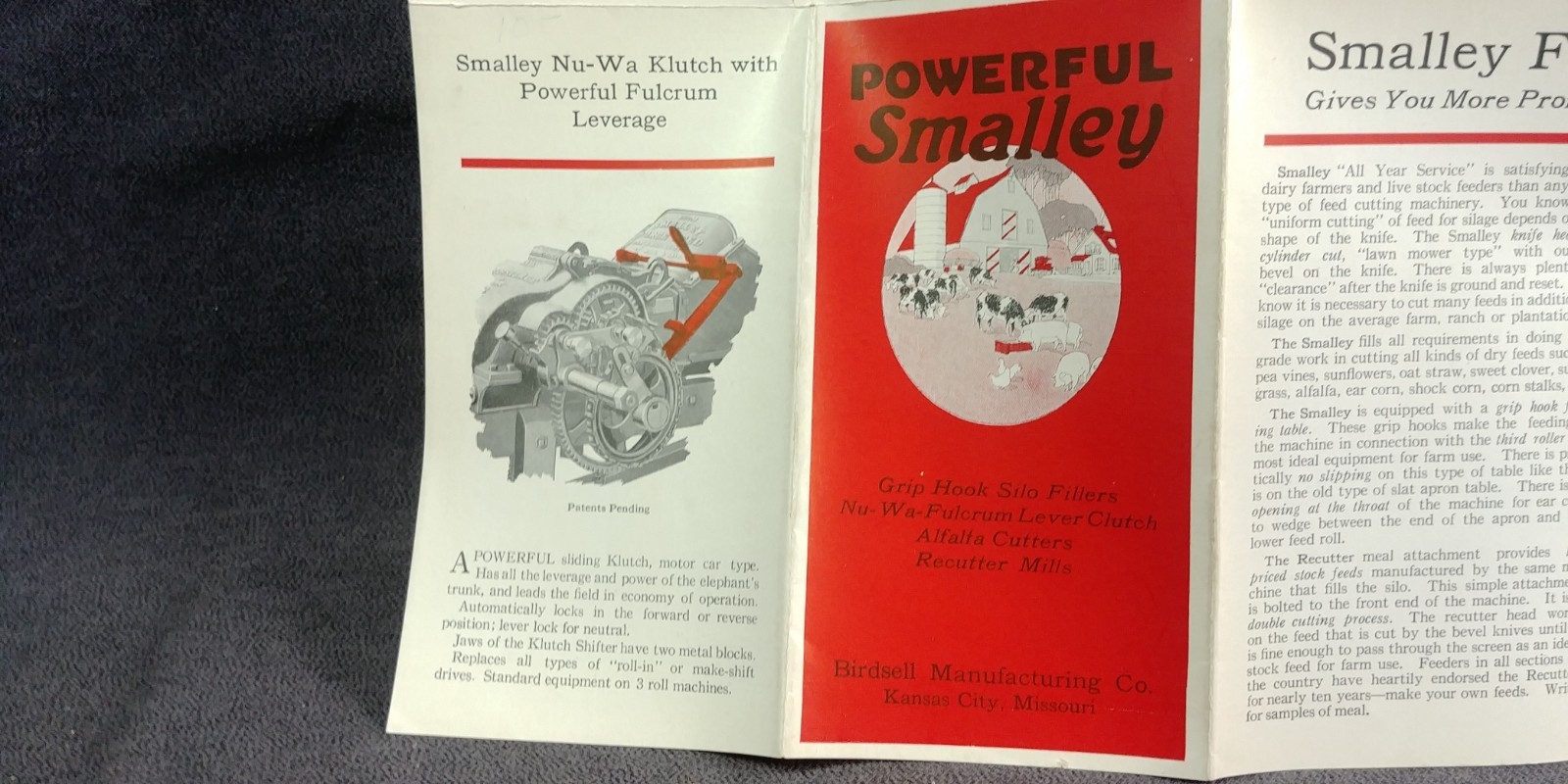 Birdsell Manufacturing Co Smalley Silo Filler Advertising Brochure Antique L56