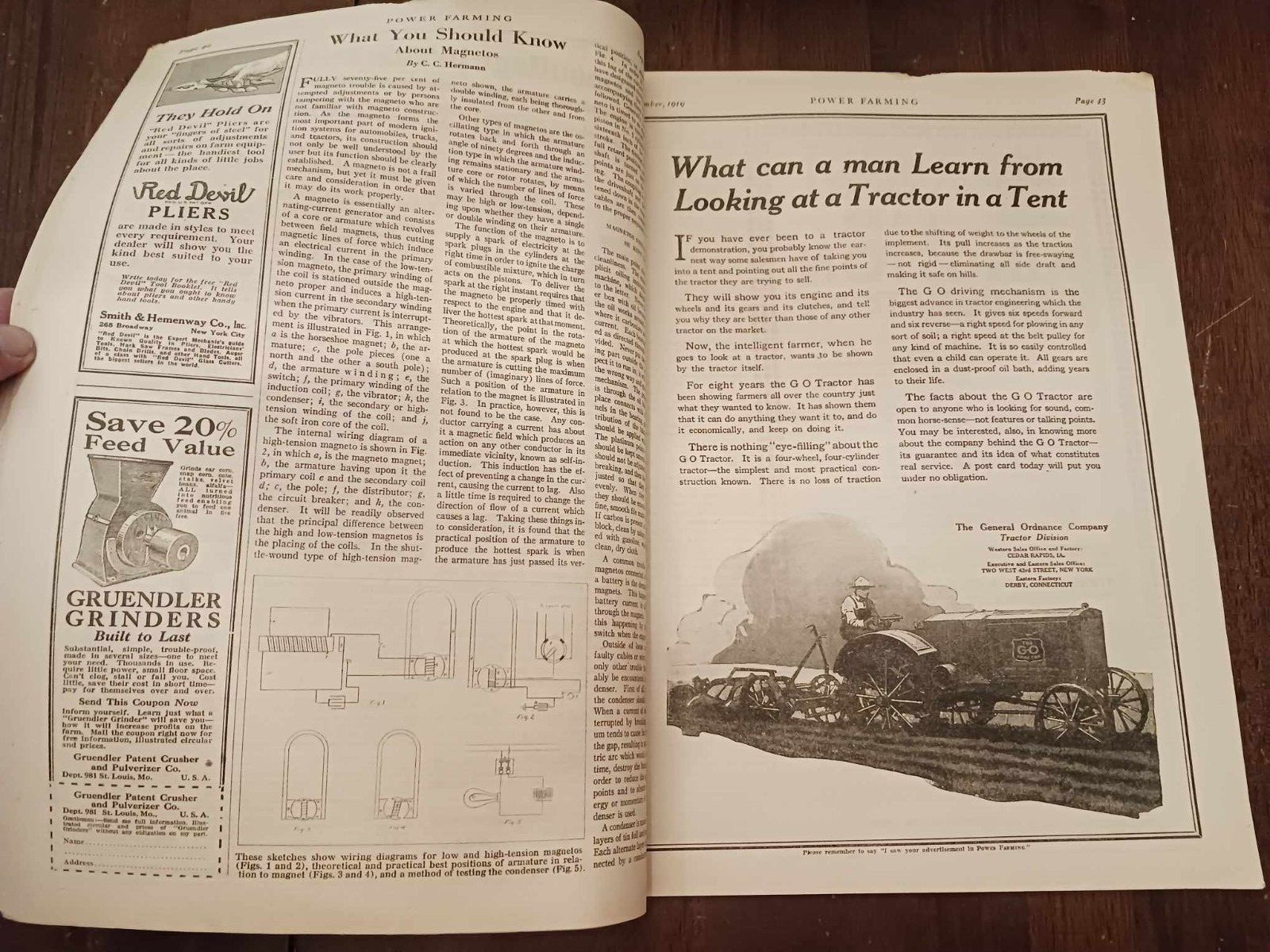 Vintage Magazine Power Farming September 1919 Holt Caterpillar Ads Photos