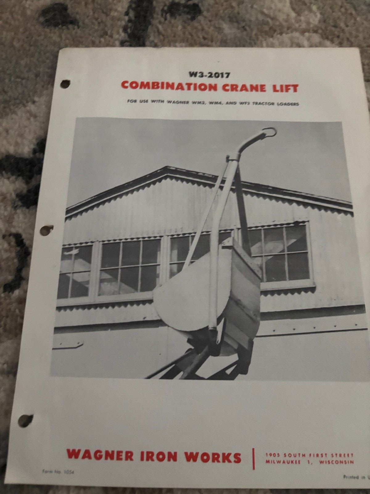 Wagner Iron Works W3-2017 Combination Crane Lift Brochure FCCA25