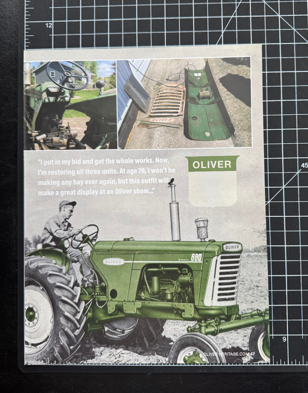 Oliver 880 Green Tractor Farm Agriculture Country Man Print 2021