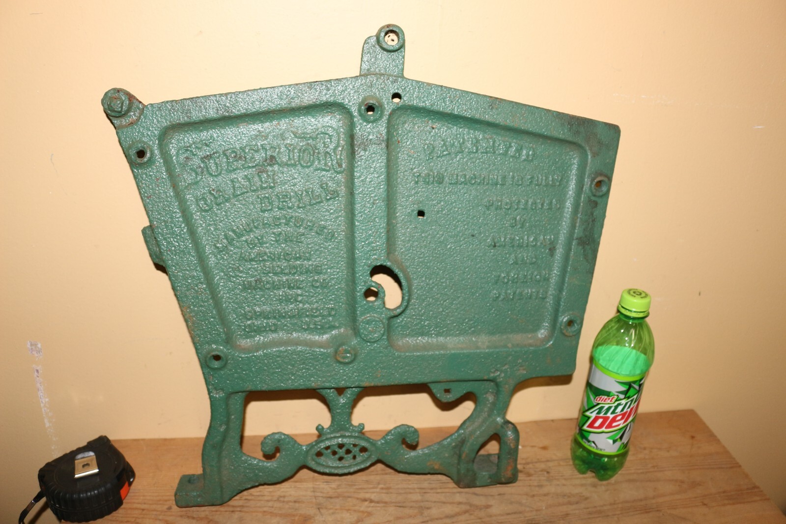 Antique Superior Grain Drill Corn Seed Planter Box End Cast Iron Farm Sign