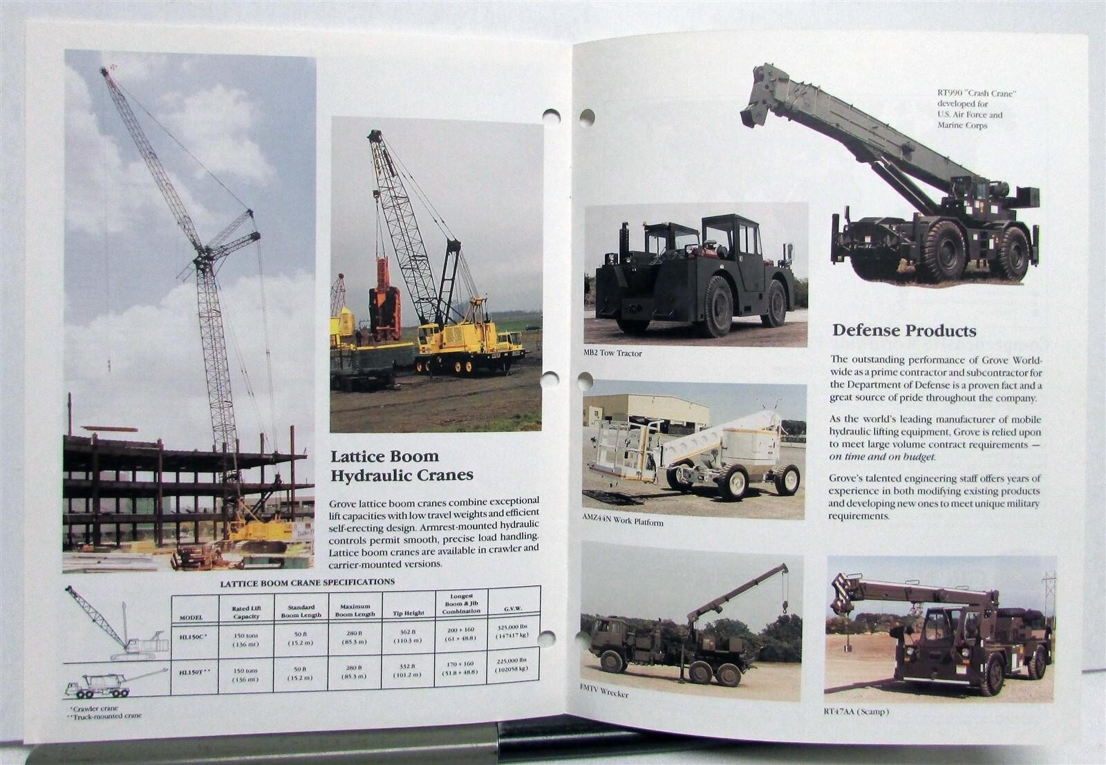 1994 Grove Crane Full Line Model Numbers Specification Construction Brochure