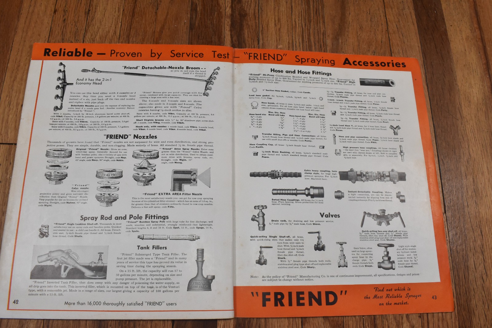Vintage Friend Farm Pump Sprayer Advertising Sales Brochure