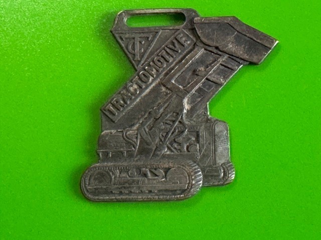 WF-081 1930s era TRACTOMOTIVE TRACTOR BULLDOZER Old Original Watch Fob