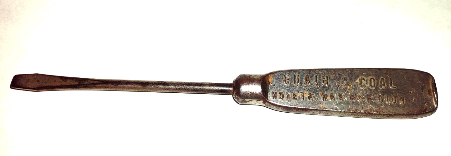 G. E. Hiner Implements Metal Flathead Screwdriver Hartley Moneta Iowa Coal Grain