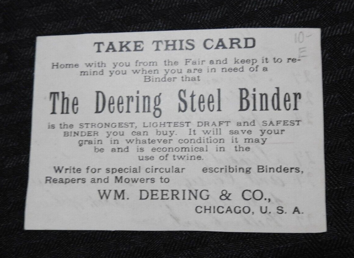 1880s Wm. Deering Co. Steel Binder Comical Competitors Buckeye Plano McCormick