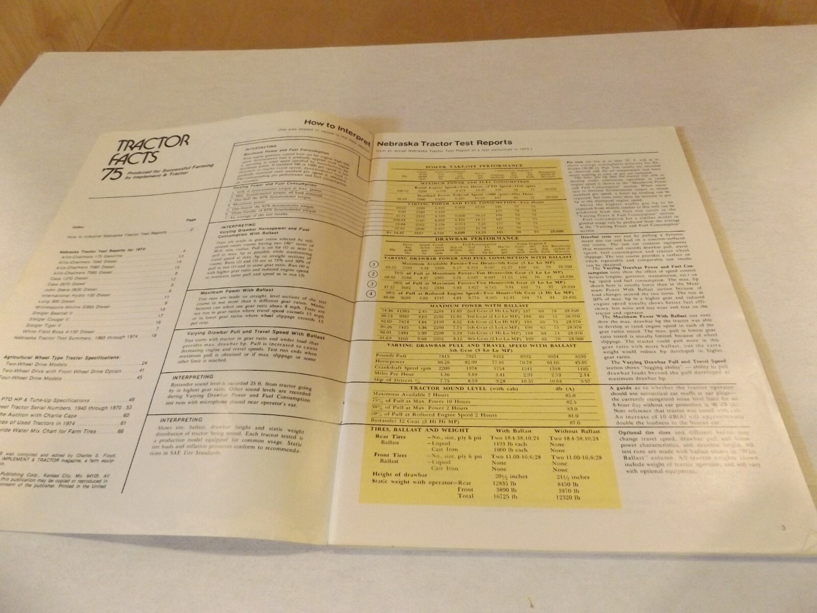 TRACTOR FACTS &rsquo;75. Produced for Successful Farming, 1970&rsquo;S LITERATURE