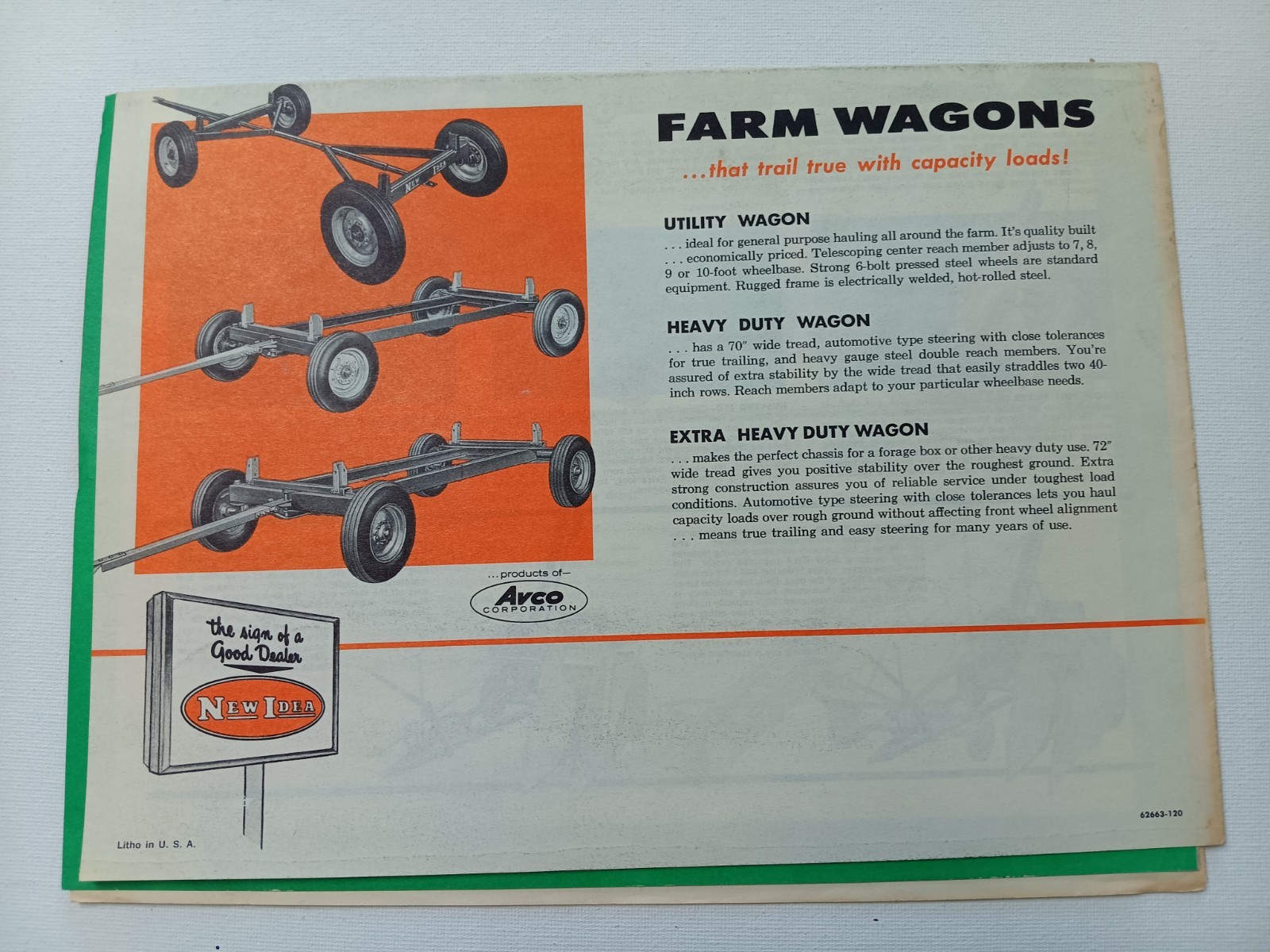 1960s New Idea Farm Equipment mailer Poster Sales Brochure
