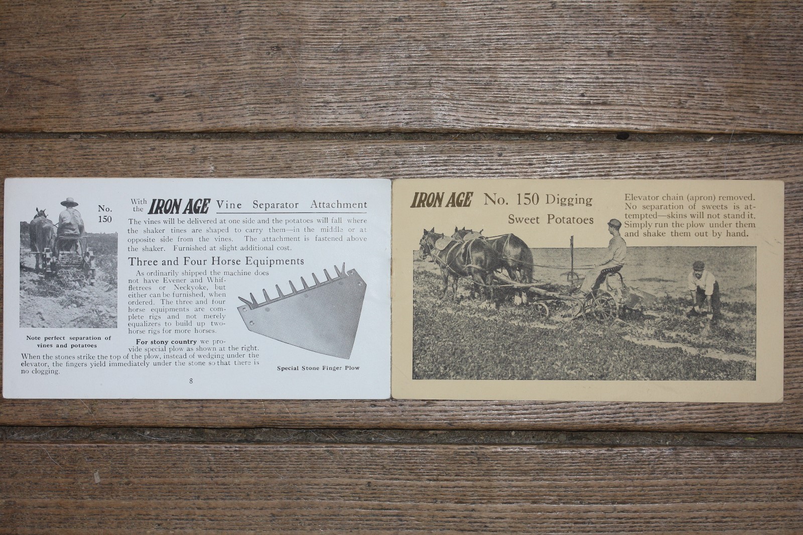 Iron Age No. 150, Bateman Manufacturing Co, Potato Digger Catalog, Early 1900&rsquo;s