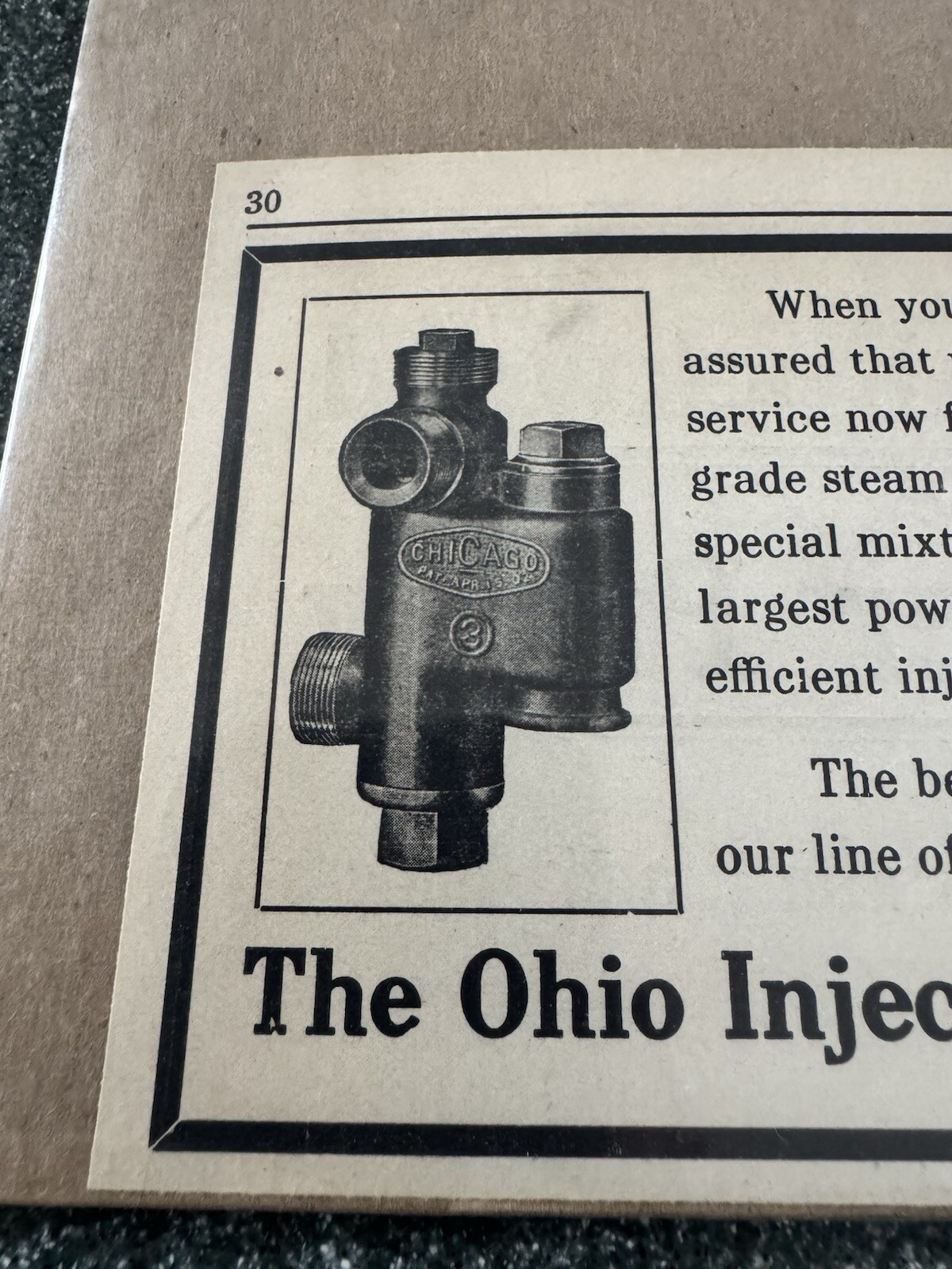 Vintage 1911 Ohio Injector Company Wadsworth Ohio Ad “The American Thresherman”