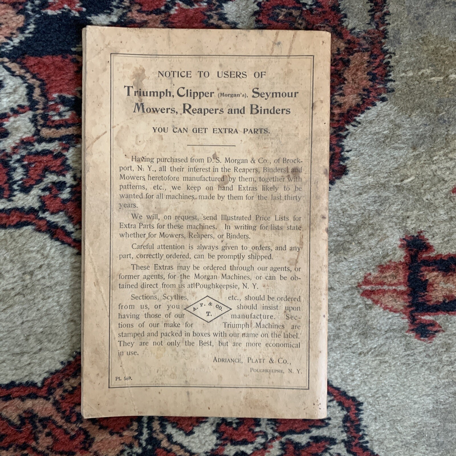 1904 Adriance Buckeye and Adriance Mowers and Reapers Catalog. Rare