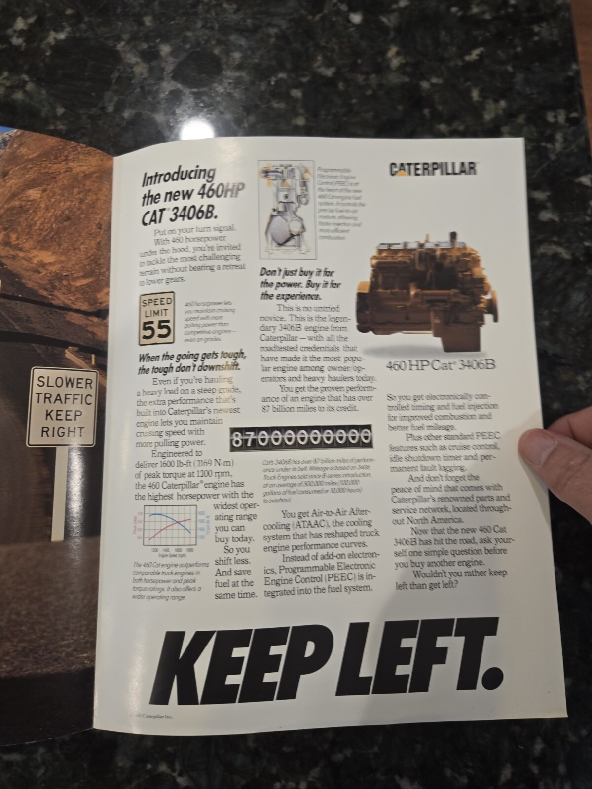 Caterpillar CAT 3406B 460hp Brochure Manual 1990 Engine Collection