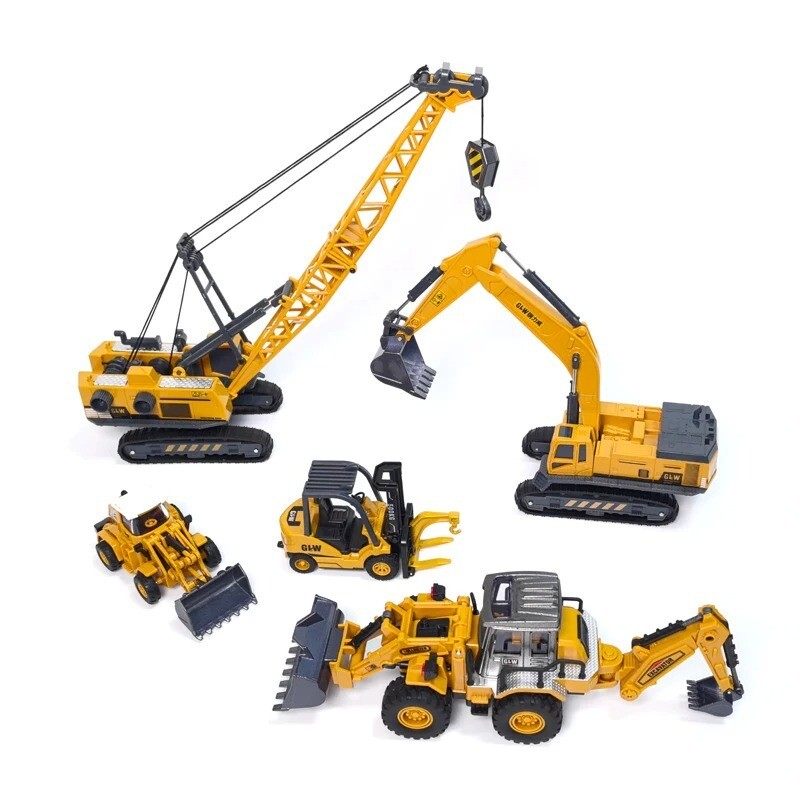 Alloy+Plastic Toys for Bos Tower Crane Tractor Excavator Bulldozer Forklift Truk