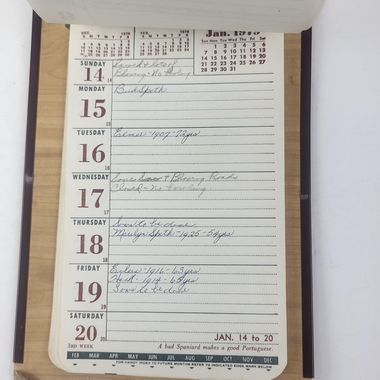 Vintage Eldridge Cooperative Co Brown Wall Calendar Sign 1979 Iowa Advertising