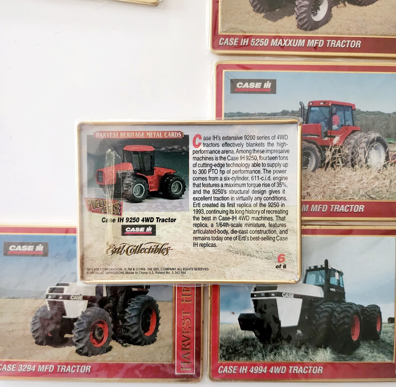 1996 Ertl Harvest Heritage Metal Collector Cards Sealed Tractors Series 1 E16