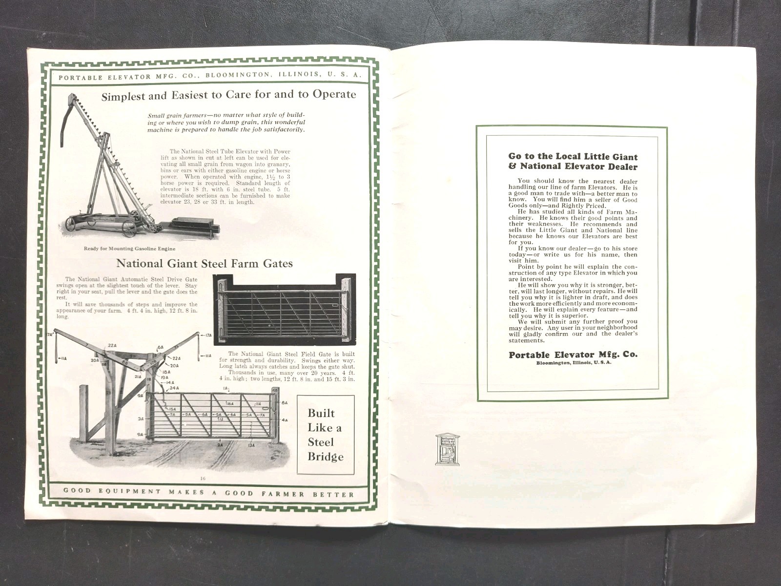 1927 Portable Elevator Mfg Farm Equipment Advertising Sales Letter Brochure Lot