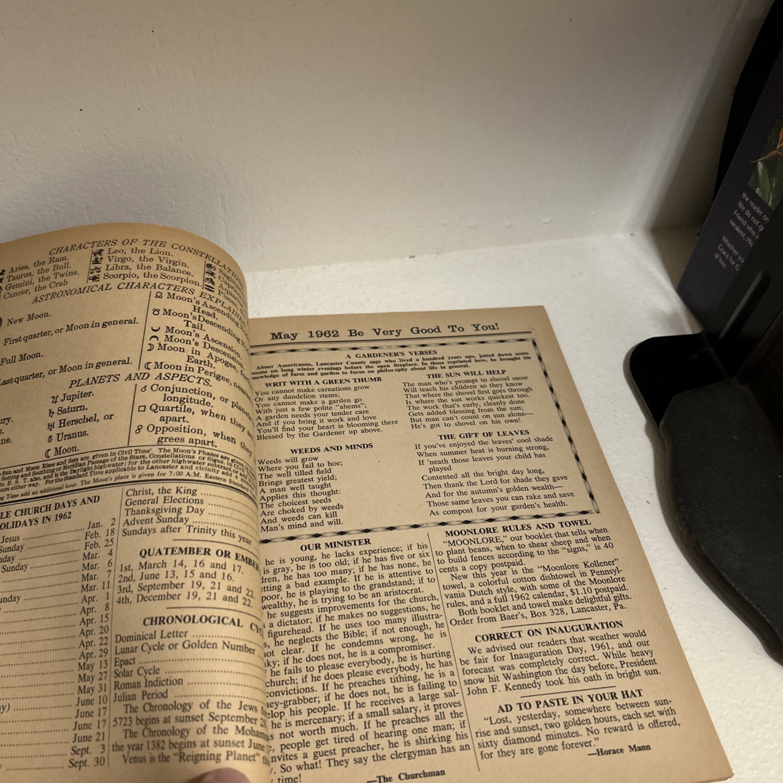 Vintage 1962 John Baer&rsquo;s Sons Agricultural Almanac Lancaster PA Farmers Almanac