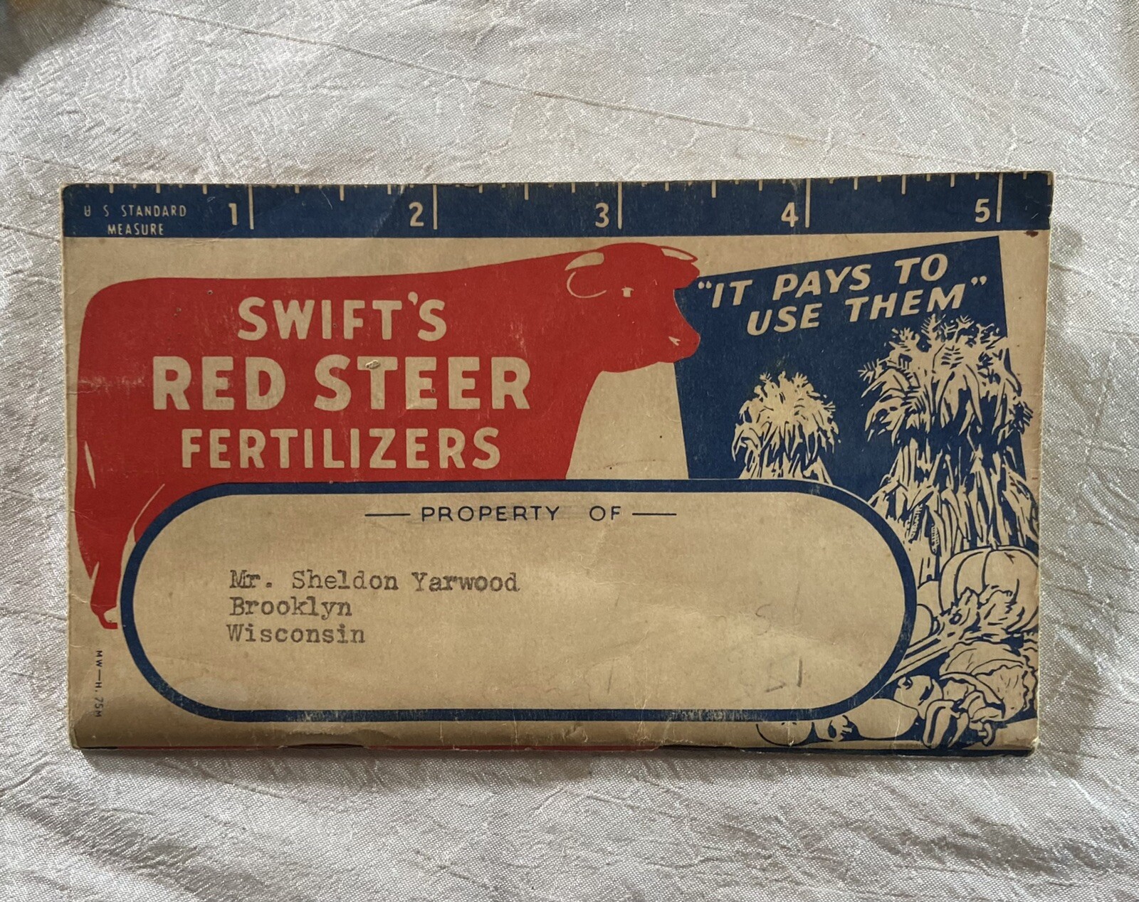 Vintage Swift&rsquo;s Red Steer Fertilizer Pocket Memo Book 1942 Calendar War Time