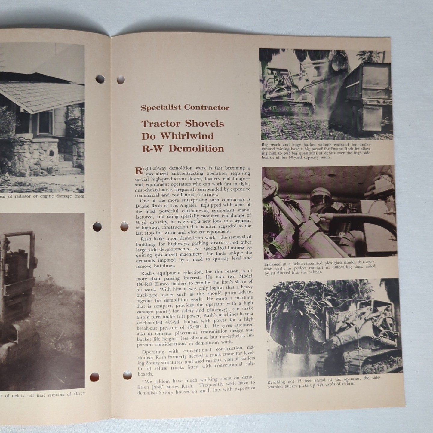 EIMCO 136 tractor dozer BUILDING DEMOLITION brochure
