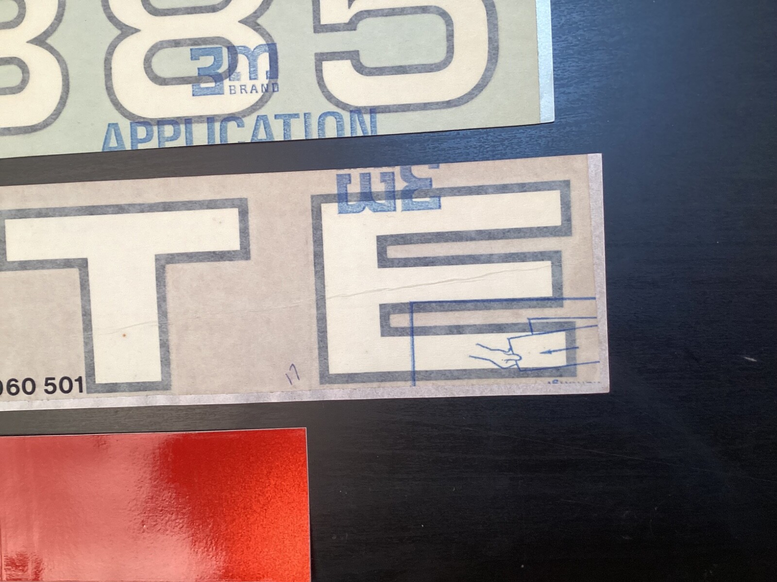 Seven Vtg. Decals White Farm Equipment « 385 » « White » « Safety » 2 Red, Orange