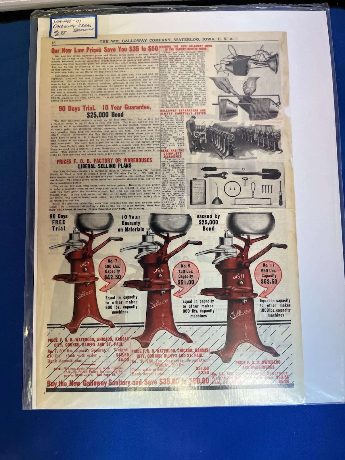 ANOTHER LOT OF 14 VINTAGE ORIGINAL FARM MACHINE ADS-1907 T0 1930-TAKE A LOOK!