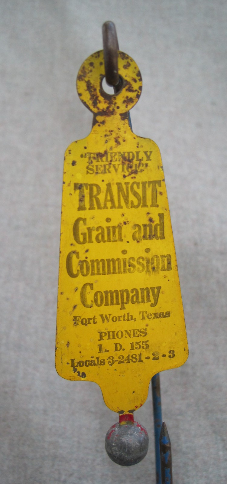 VTG 1920s-30s TRANSIT GRAIN and COMMISSION CO. FORT WORTH, TEXAS RECEIPT HOLDER