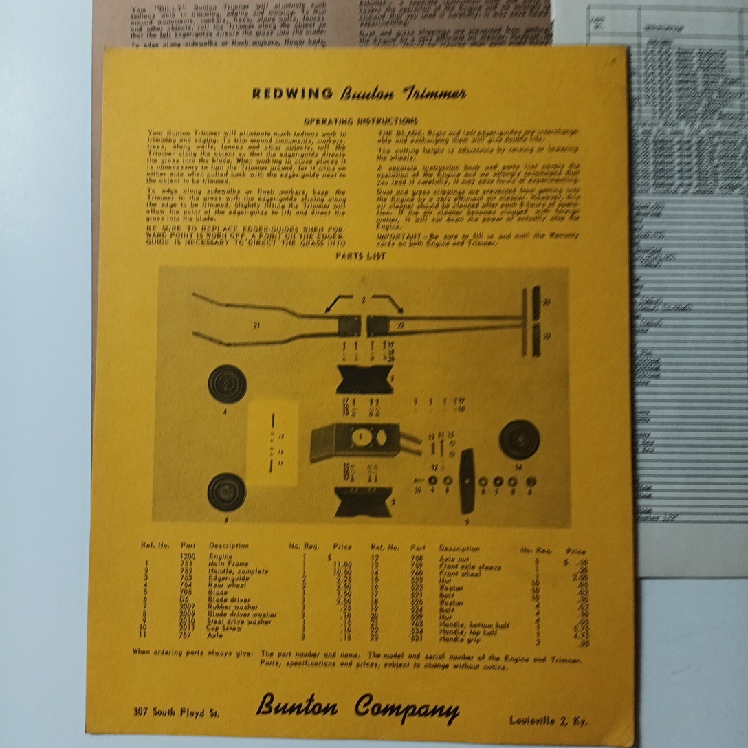 6 Bunton Lawn & Garden Tractors Brochure Redwing, Dilly, Duzmore Flyers Brochure