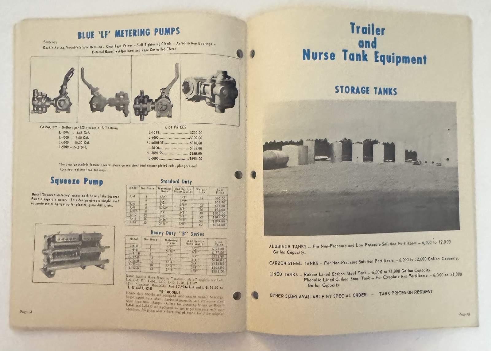Vintage 1971 BLUE John Blue Company Machine Catalog 1970 1971 Prices Farming