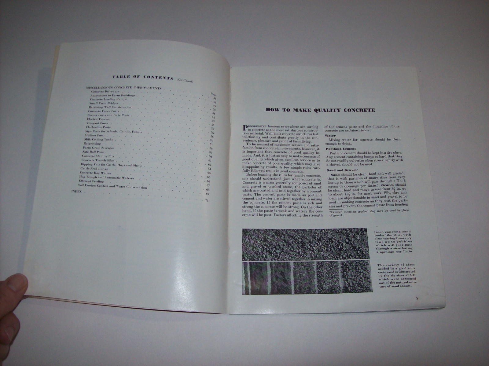 Vintage 1949 HANDBOOK OF CONCRETE FARM CONSTRUCTION, Portland Cement Association