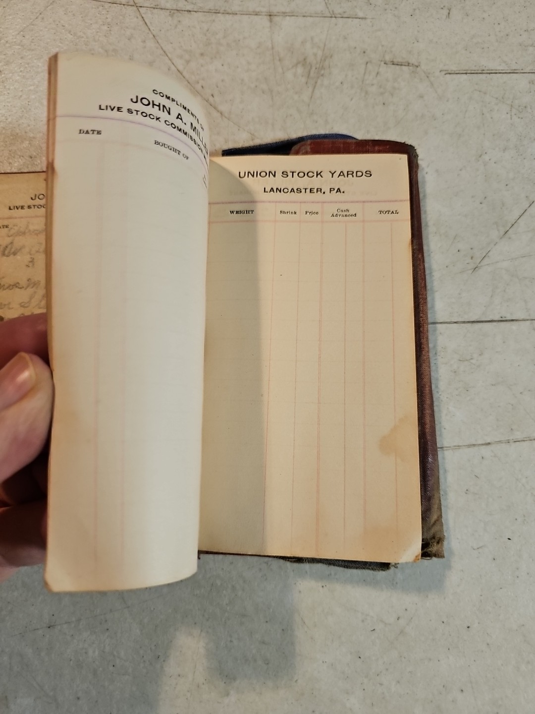Vintage 1919-20 John A Miller Union Stock Yards Lancaster, PA Notepad