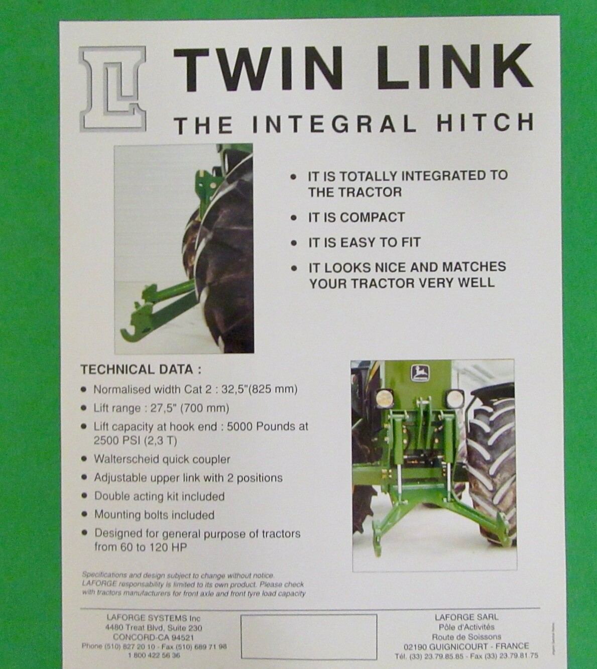 LaForge Front Three Point Hitch Sales Brochure With Prices (1995) 14 pieces