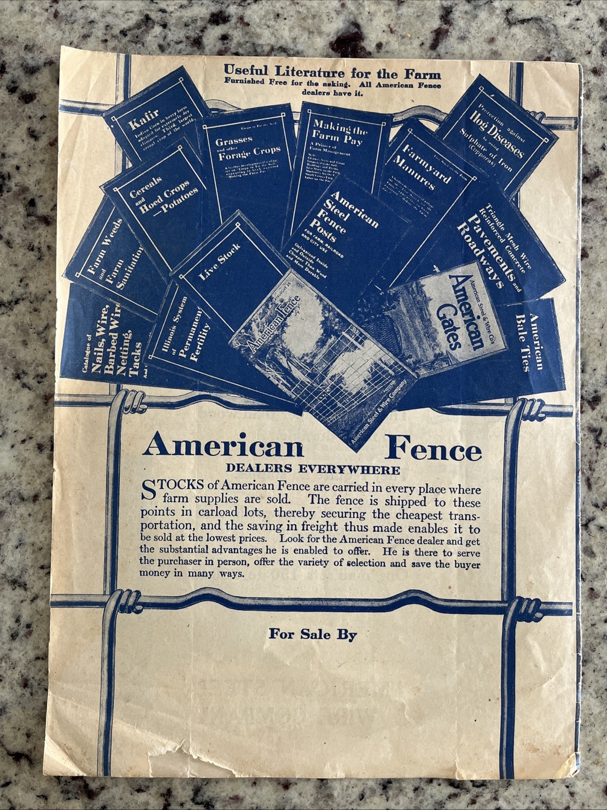Antique 1915 American Farm Fence Cattle Trade Magazine Comet Shorthorn Bull