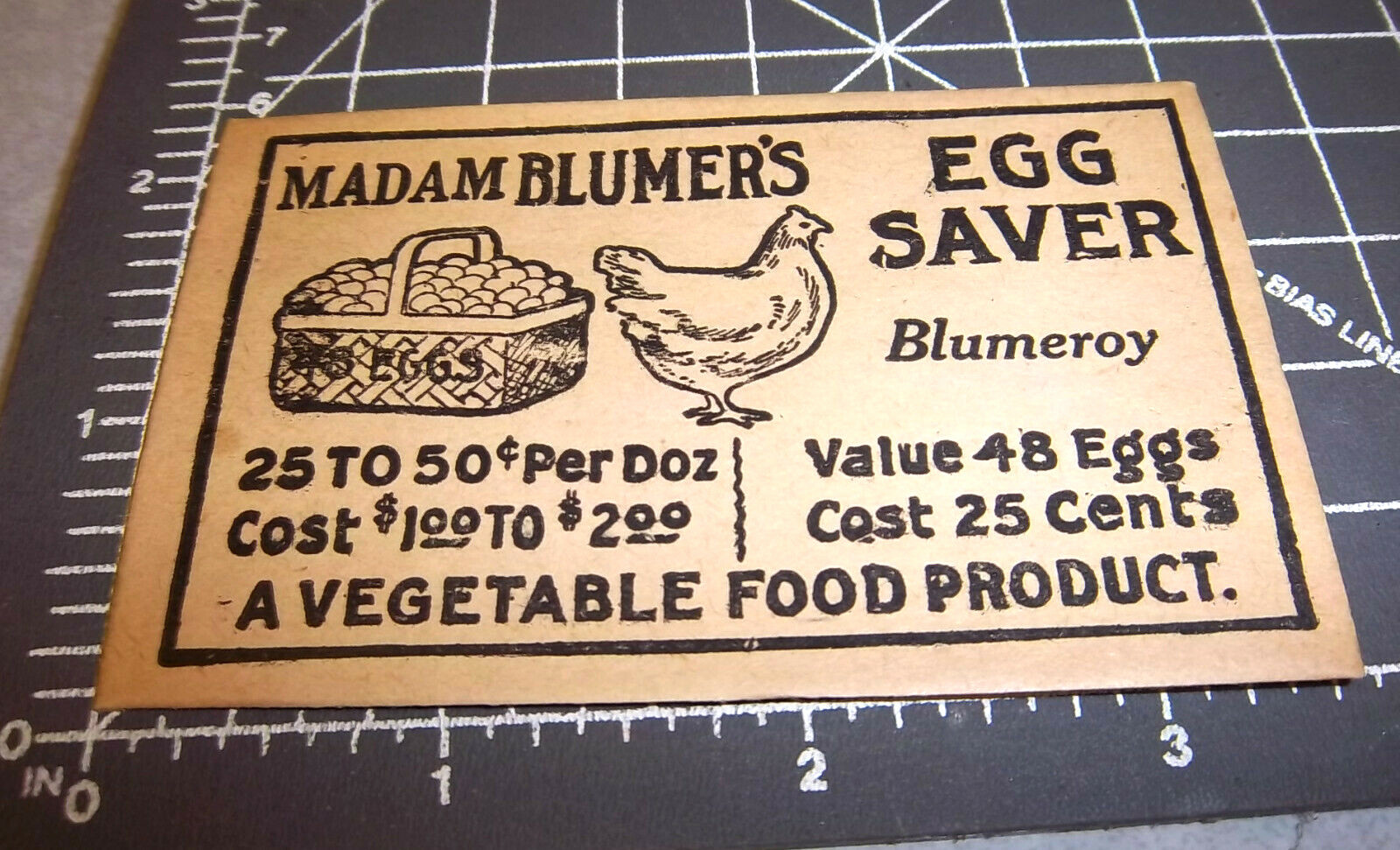 vintage 1910s Madam Blumers Egg Saver envelope, great graphics! Chicago