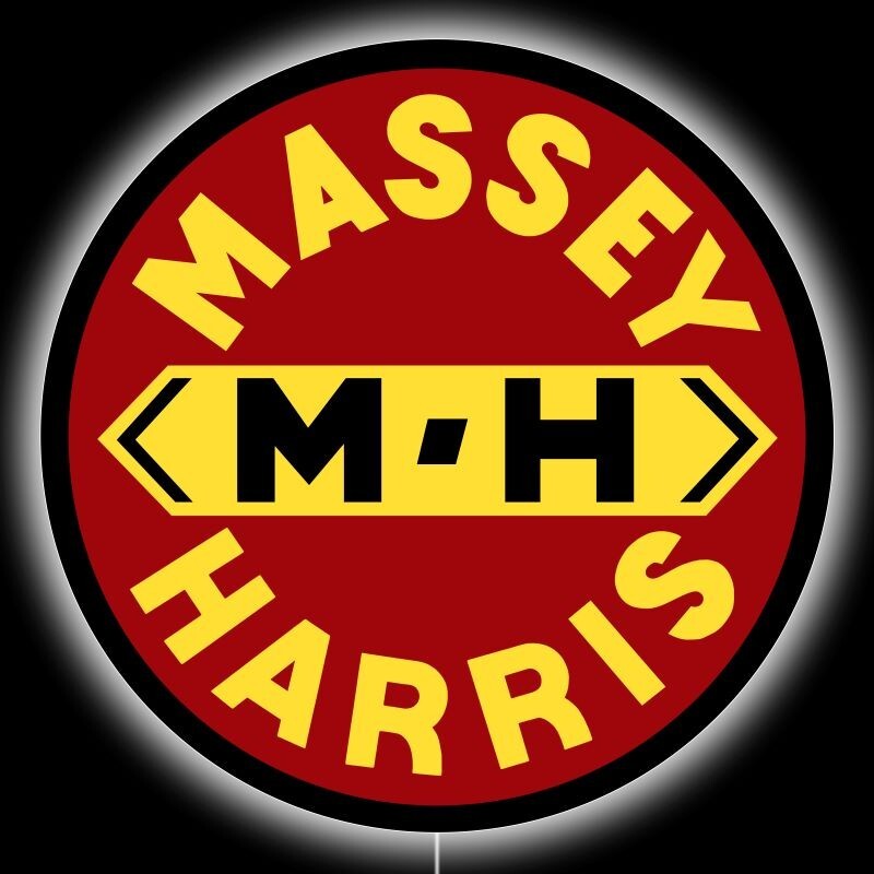 Massey Harris MH Tractors NEW LED Hanging Lighted Sign: 23&Prime; Dia. Round
