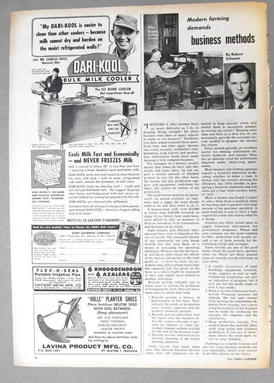 Original 1956 Dairy Ad Photo featuring Charles Hayes of Wauseon, Ohio