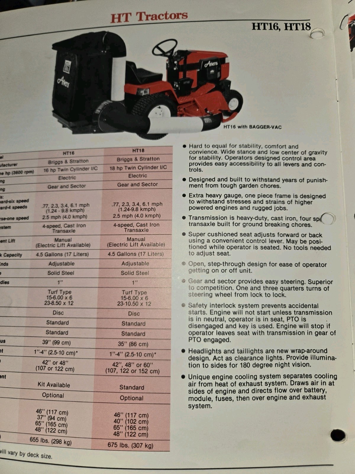 1985 ARIENS GARD N YARD PRODUCTS DEALERSHIP ADVERTISING BROCHURE