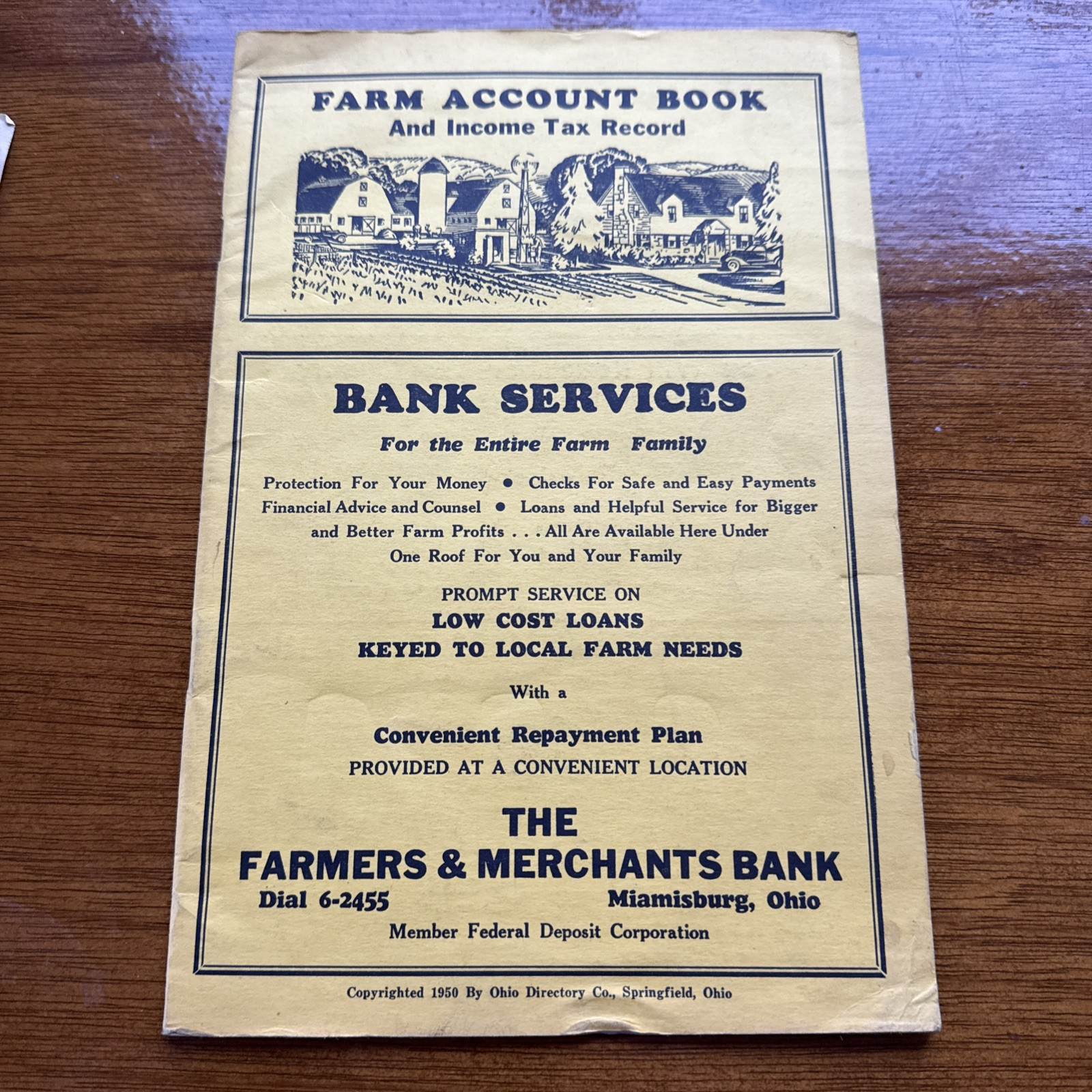 1950 Farm Account Book And Income Tax Record Miamisburg, Ohio
