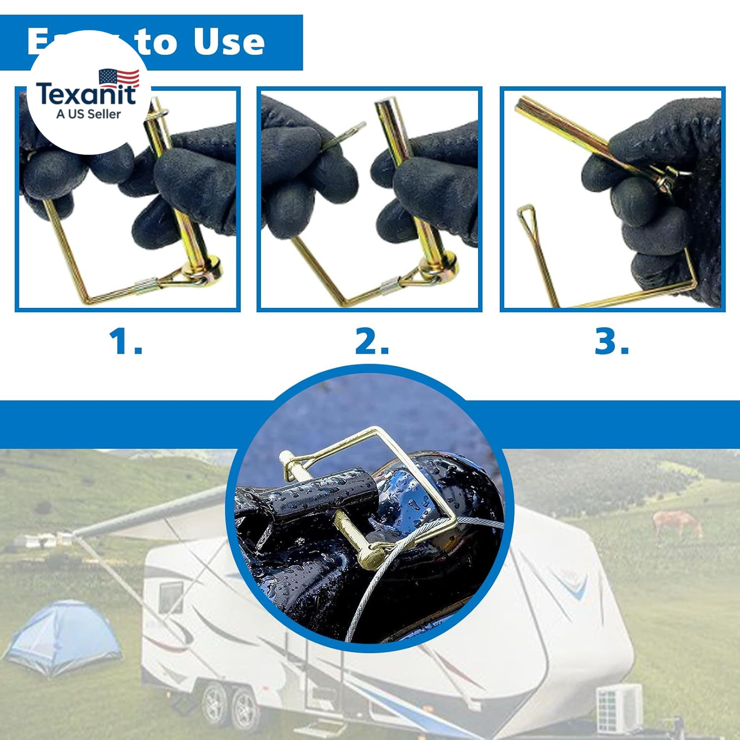 22 Pcs Shaft Locking Pin in 1/4&Prime;, 5/16&Prime; and 3/8&Prime; Diameter in 2 Shapes of Square
