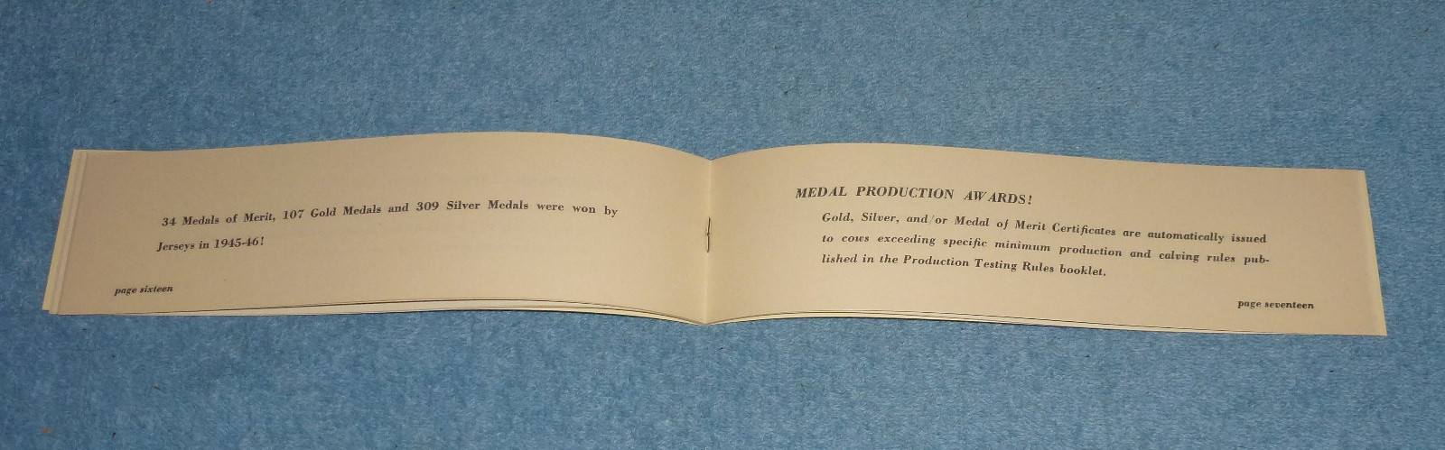 Vintage American Jersey Cattle Club Booklet Programs Projects Awards Fees etc
