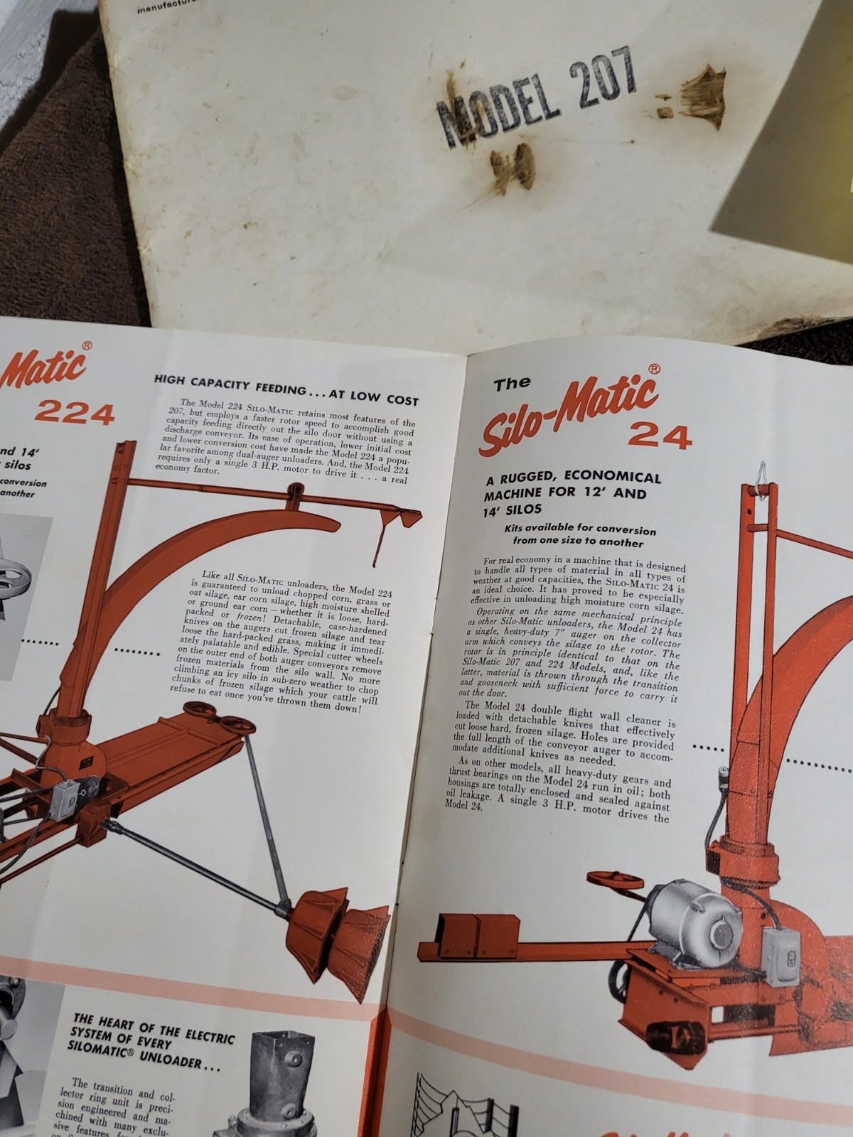 SILO-MATIC 1960s BROCHURE & MANUAL Model 207 Silage Unloader Ag Farm Barn USA