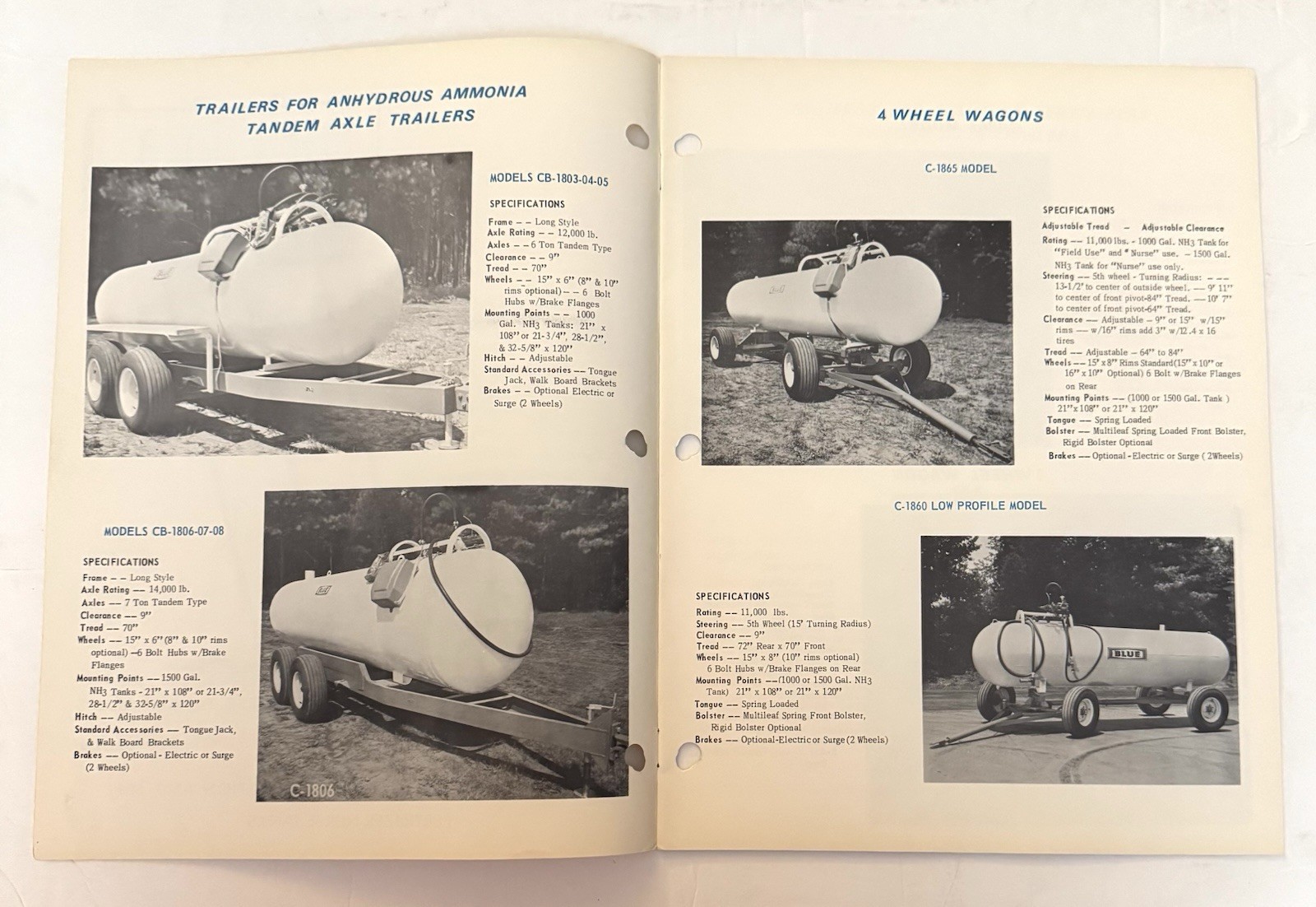 Vintage 1950&rsquo;s BLUE John Blue Company Nurse Tank Trailer Catalog Farming