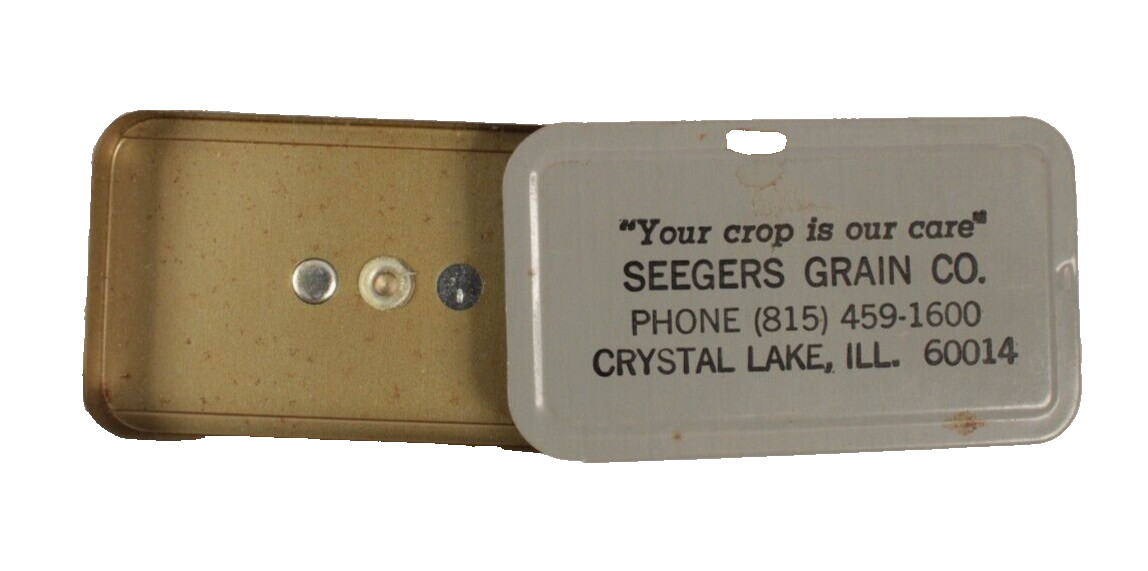 Vintage Magnetic Extra Key Holder w Advertising Seegers Grain Crystal Lake IL