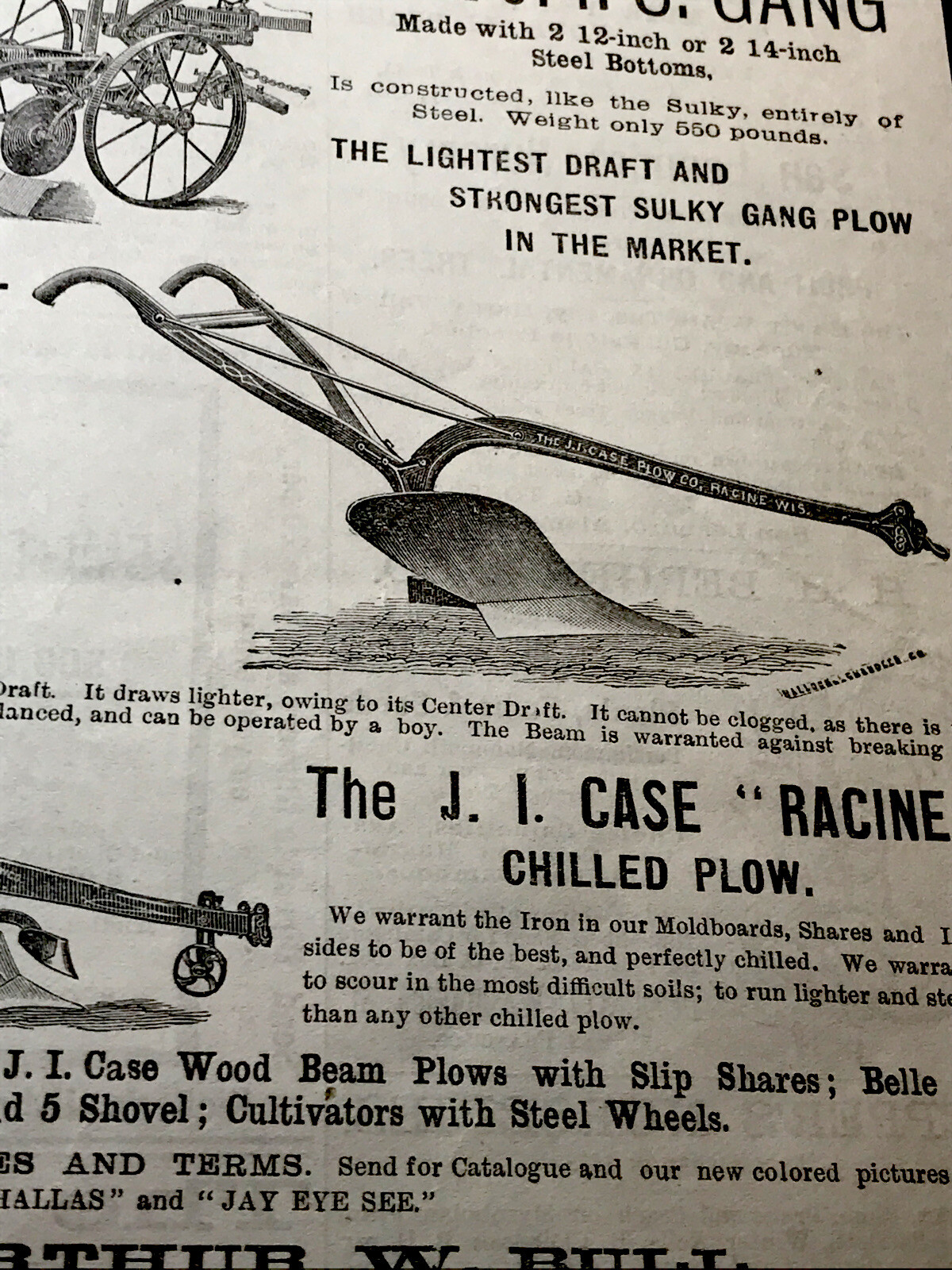 1886 J.I. Case Plows Farm Advertising – San Francisco – California