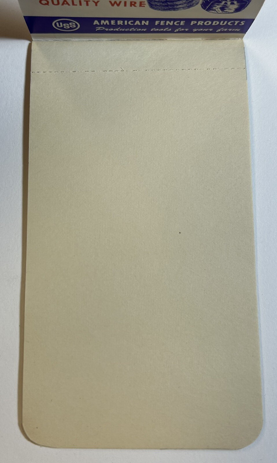 American Fence USS Notebook, Retro American Ephemera