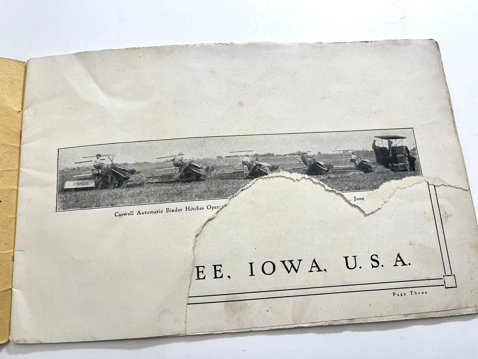 Caswell Power Farming Equipment Booklet Cherokee IA Old Illustrated FLAWS RARE