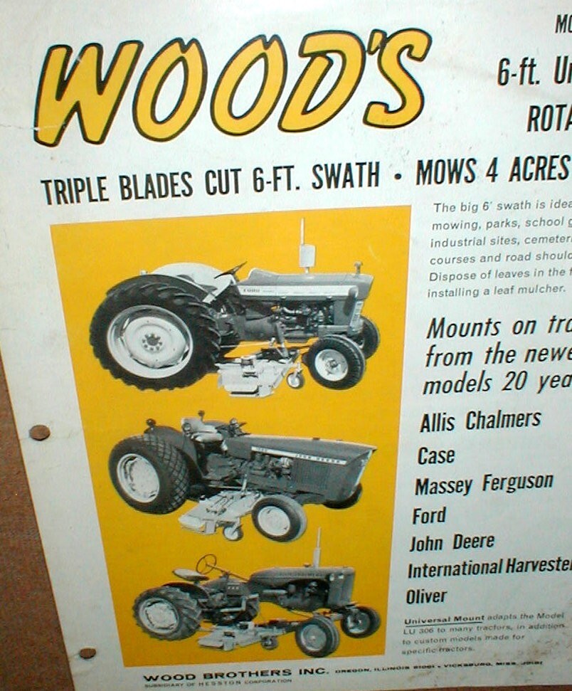 Wood&rsquo;s Brothers LU306 Rotary Mower Undermounted Tractor 4 Page Dealer Brochure