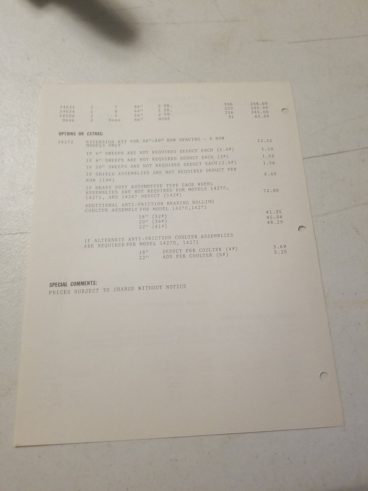 1970 PITTSBURGH FORGINGS CO. 2 ROW SPRING SHANK CULTIVATOR BROCHURE &PRICE LIST
